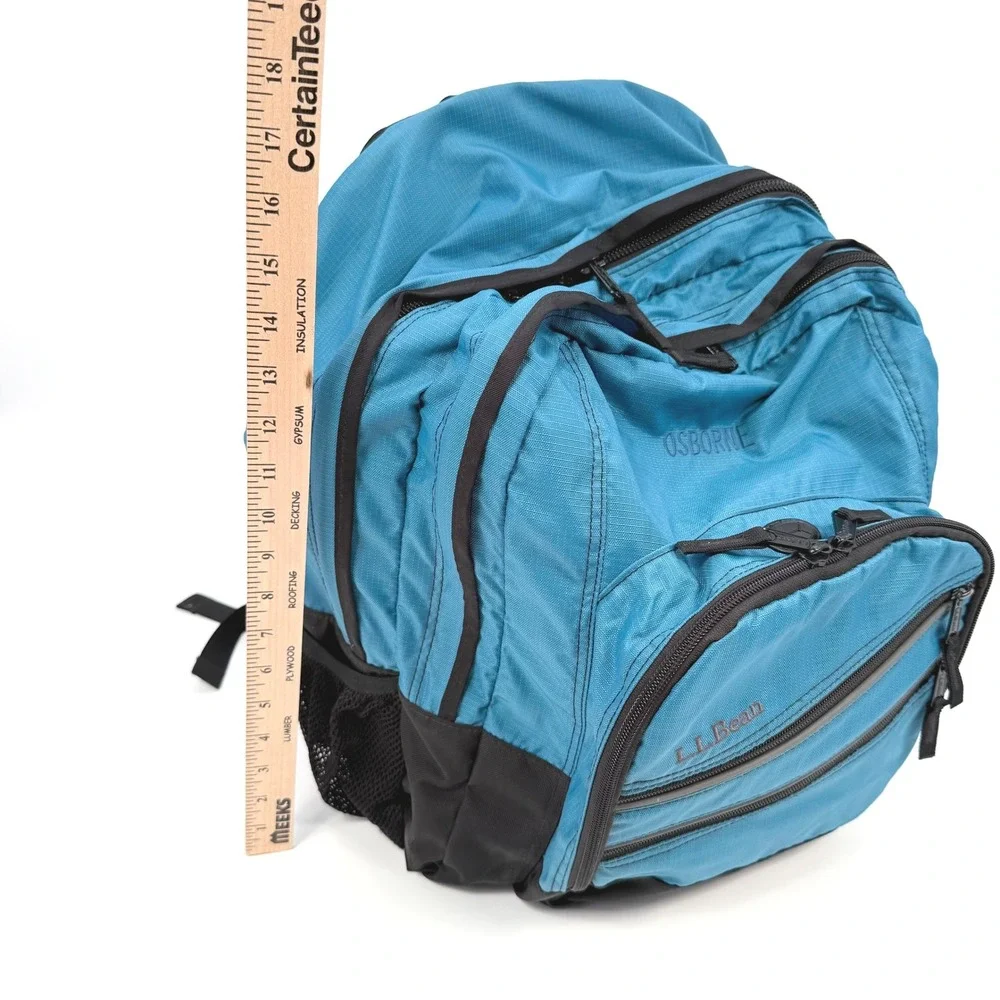 L.L. Bean Original Book Pack Travel School Teal Blue Nylon Backpack